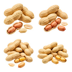 Peanuts in Shell and Peeled Showing Natural Texture and Color