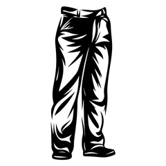 Vector illustration of a pair of trousers, stylized and in monochrome