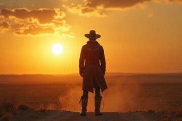 Outlaw Silhouette at Sunset