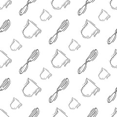 kitchen utensil pattern. kitchenware seamless pattern. doodle cooking utensil seamless pattern. doodle kitchen background