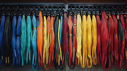 Colorful Leather Belts Hanging Display