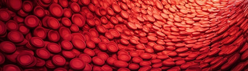 Abstract red cells texture showcasing biological patterns and structures.