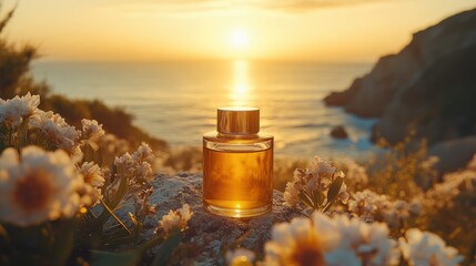 Golden perfume sunset ocean flowers