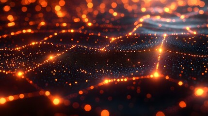 Obraz premium Abstract fiery texture of luminous particles.