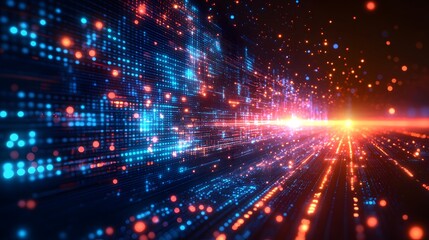 Dynamic digital data stream showcasing futuristic technology.