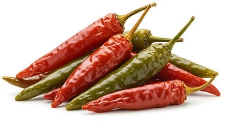 Preserved serrano peppers on a white background Prese