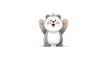 Naklejka premium Cute baby seal clapping cartoon isolated on white background