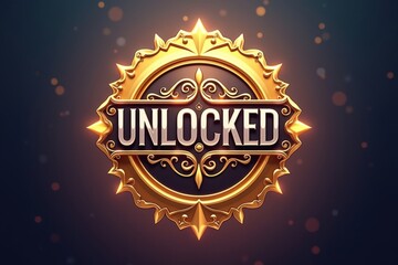 Ornate "Unlocked" Achievement Seal