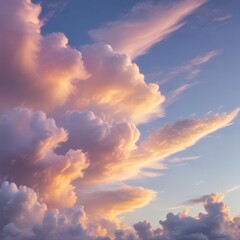 Fototapeta premium sunset sky with clouds, sunset sky background, sunset in the sky