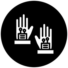 Wired Gloves Icon Style