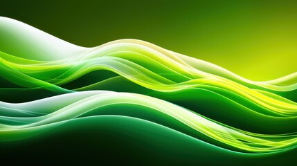 Abstract Green flowing lines