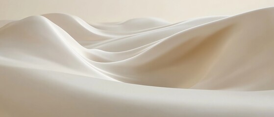 Obraz premium Abstract beige waves background with smooth satin texture in elegant curves and folds Concept of luxury, minimalism, and serenity
