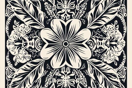 Coloring page of a black and white vector manda