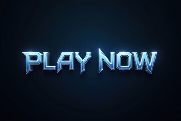 Metallic Play Now Text