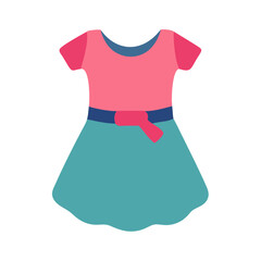 Girl's Dress Icon Representing Child's Clothing and Fashion