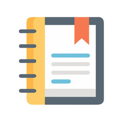 Obraz premium Notebook with Bookmark Icon Representing Study and Academic Planning