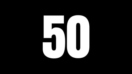 55 seconds white countdown timer with white bold numbers suitable for product launches, exams, registration closings, deadlines, voting