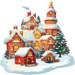 vector illustration of a christmas house