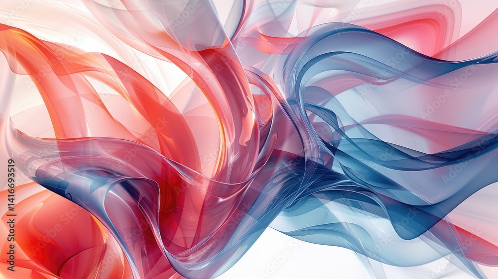 Poster this abstract image captures flowing waves of vibrant colors, creating a dynamic and smooth aestheti