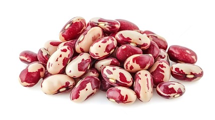 Pile Of Fresh Scarlet Runner Beans On White Background