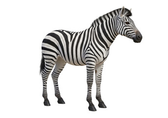 Fototapeta premium Isolated Striking Zebra Standing Tall