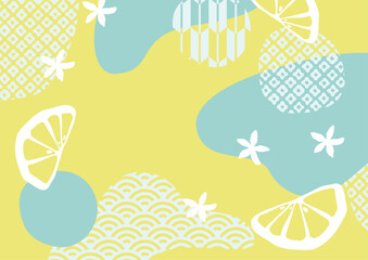 初夏のポップな和柄背景素材