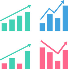 Financial chart, direction chart, business chart. Background image, postcard, web banner, vector illustration.