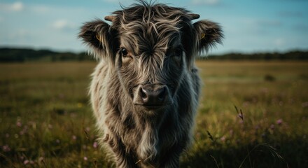 Fototapeta premium adorable and unique highland cow