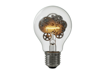 Isolated Lightbulb with Intricate Gear Mechanism