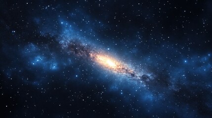 Naklejka premium Stunning view of a spiral galaxy in deep space, surrounded by countless stars and cosmic dust