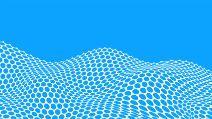 Porous breathable fabric layer background with cells for air circulation. Breathable material for clothing and hygiene products. Baby diaper fabric. Realistic 3D vector on clean blue backdrop