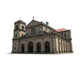 Obraz premium Isolated Catholic Cathedral Church with Bell Tower
