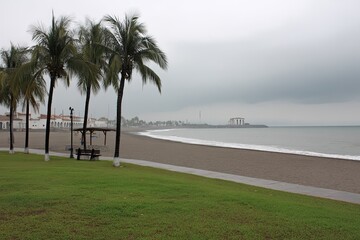 Coastal scene on a cloudy day