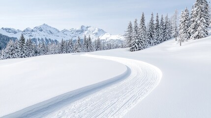 Obraz premium Winter wonderland ski trail