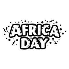 Bold, stylized graphic of "Africa Day" perfect for social media posts or print ads.  Suitable for marketing or educational purposes, use for African-focused events.