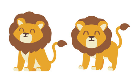 Fototapeta premium Friendly Cartoon Lion with Happy Smile for Fun Animal Graphics