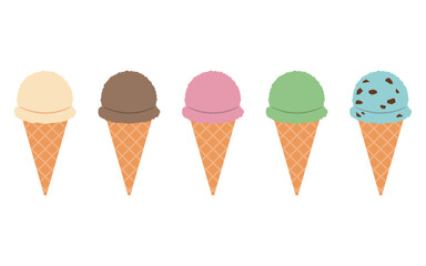 アイスクリーム　イラスト　セット