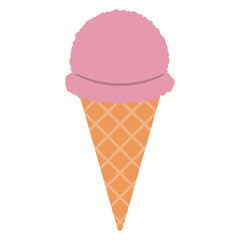 アイスクリーム　ストロベリー　イラスト