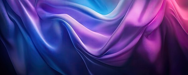 Obraz premium Draped fabric in vibrant blue, purple, and pink hues. Smooth, flowing texture. Luxurious, elegant feel