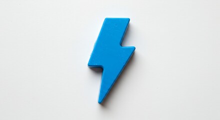 Blue lightning bolt graphic symbol on white background