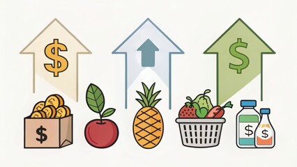 Fototapeta premium The rise of grocery prices