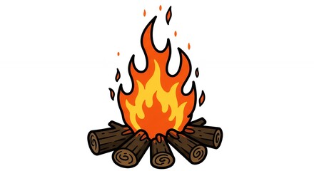 Cartoon campfire illustration