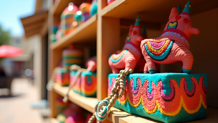 Refined Festa Junina party props display showcasing artistic handcrafted items traditional embellishments and vibrant design for formal party decoration with creative photostock styling in  Photo Stoc