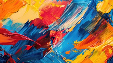 The abstract picture painting colored by vivid shade of oil color stained on the canvas express contemporary style from paint. Modern wallpaper brush vibrant watercolor with seamlessly pattern. AIG61.