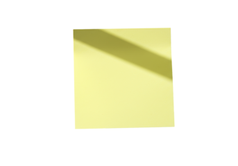 Isolated Yellow Sticky Note with Shadow Office Supply