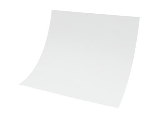 Isolated White Sheet of Paper Blank and Smooth