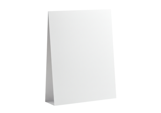 Isolated White Table Tent Sign Blank Display