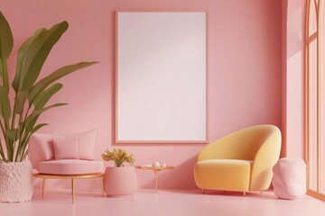 Frame Mockup ISO A Paper Size Living Room Wall Decor