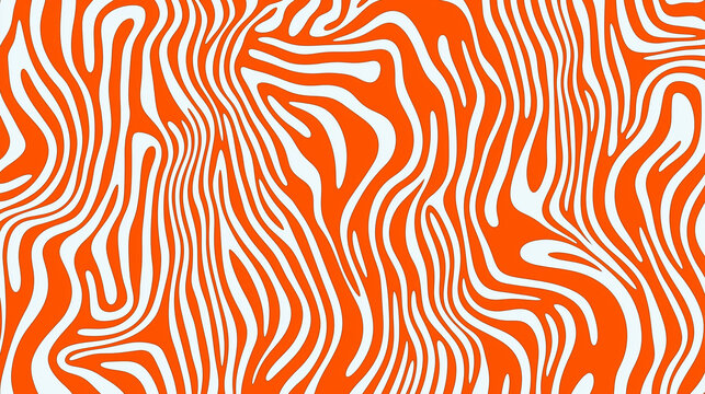Vibrant orange and white swirling lines creating a dynamic, energetic abstract pattern with a bold, graphic style.