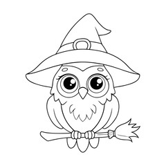 Cute owl outline vector owl 